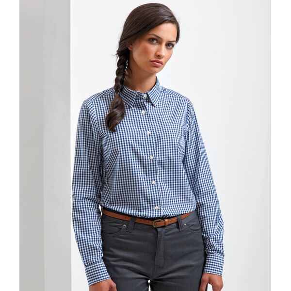 Premier Ladies Maxton Check Long Sleeve Shirt Thumbnail