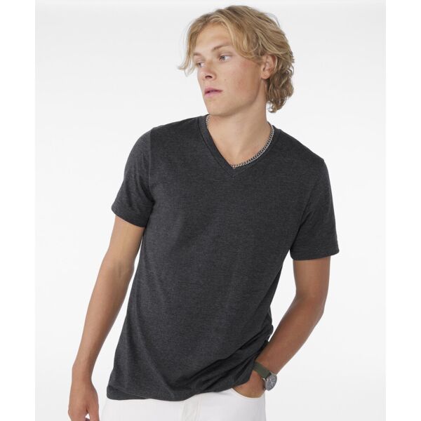 Unisex heather CVC short sleeve v-neck tee Thumbnail