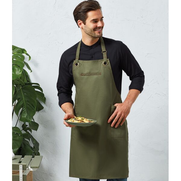 Premier Barley Contrast Stitch Bib Apron Thumbnail