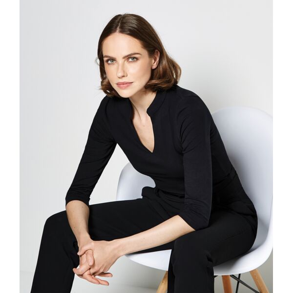 Kustom Kit Ladies 3/4 Sleeve Mandarin Collar Top Thumbnail