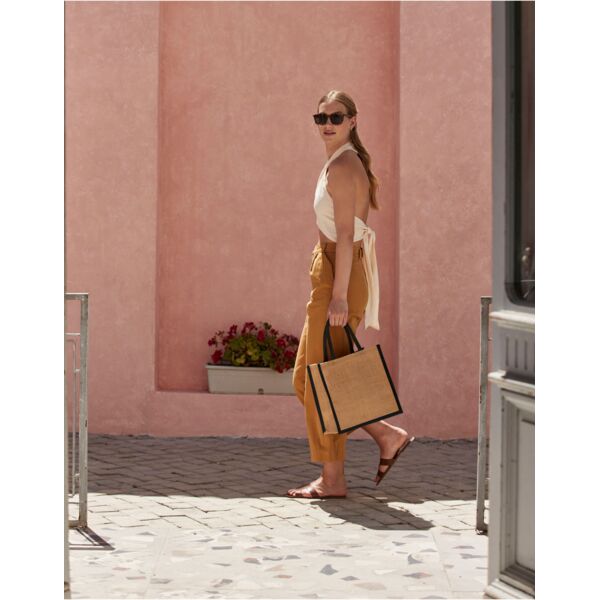 Natural Starched Jute Midi Tote Thumbnail