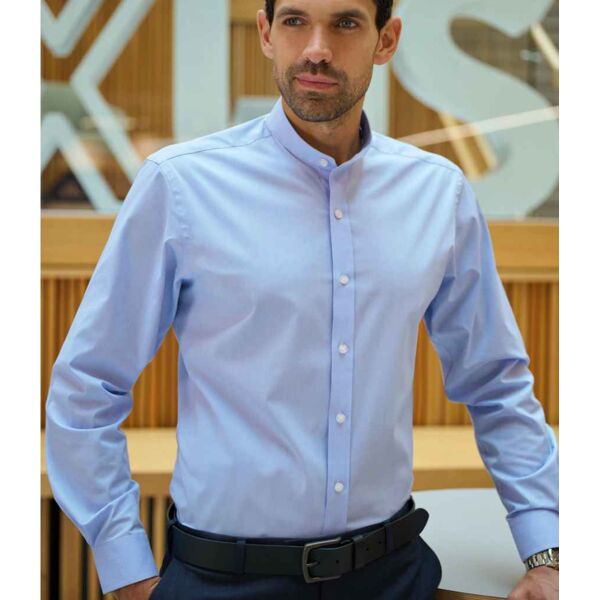 Brook Taverner Volterra Long Sleeve Grandad Collar Shirt Thumbnail