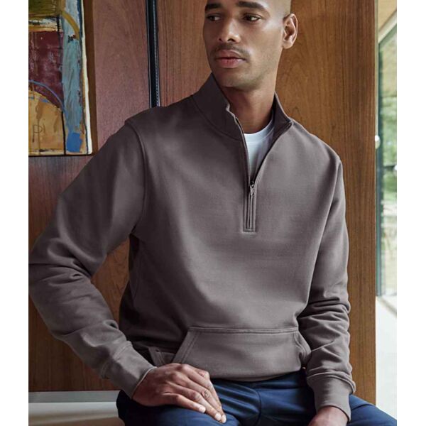 Kustom Kit Regular Fit 1/4 Zip Piqué Sweatshirt Thumbnail