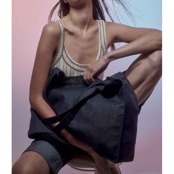 Kimood Large Recycled Cotton Denim Look Shopping Bag Thumbnail