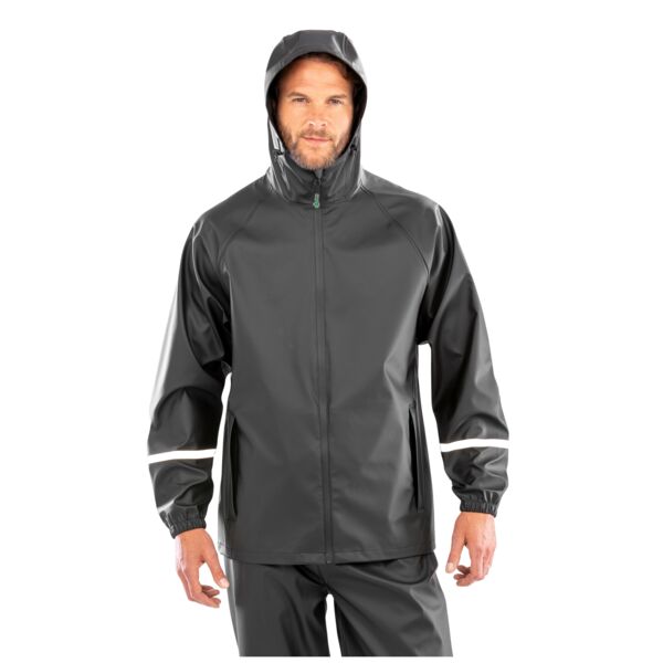 Prism PU Waterproof Jacket With Reflective Bands and Recycled Backing Thumbnail
