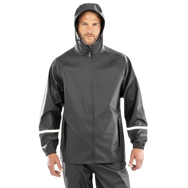 Prism PU waterproof jacket with reflective bands and recycled backing Thumbnail