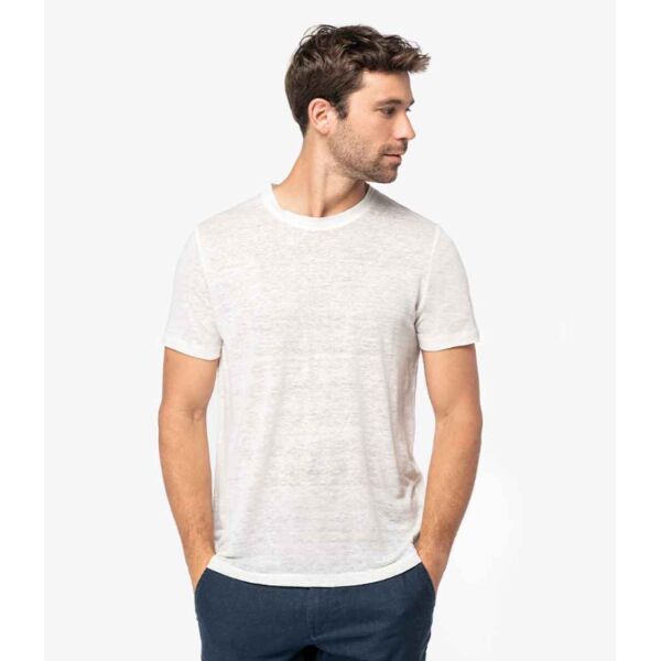 Spasso Crew Neck Linen T-Shirt Thumbnail