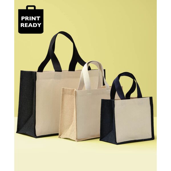 Jute canvas panel shopper Thumbnail