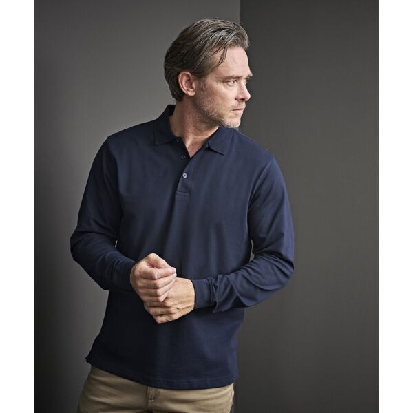 Luxury stretch long sleeve polo (1406) Thumbnail