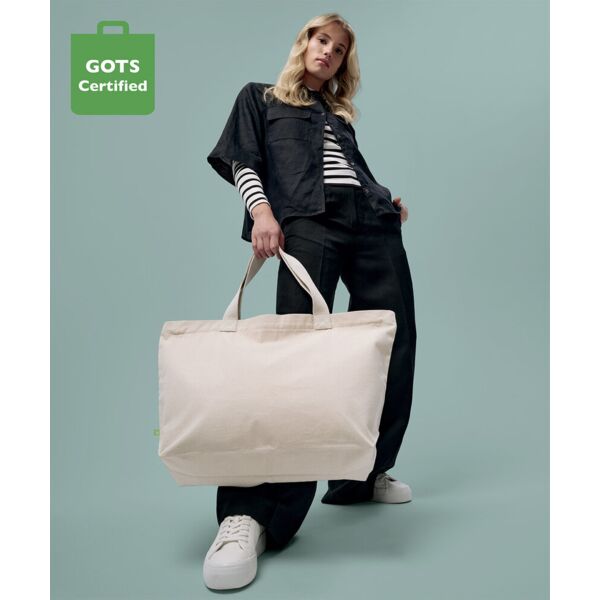 Elba organic canvas premium zip tote Thumbnail