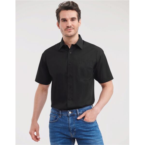 Men's Short Sleeve Classic Polycotton Poplin Shirt Thumbnail