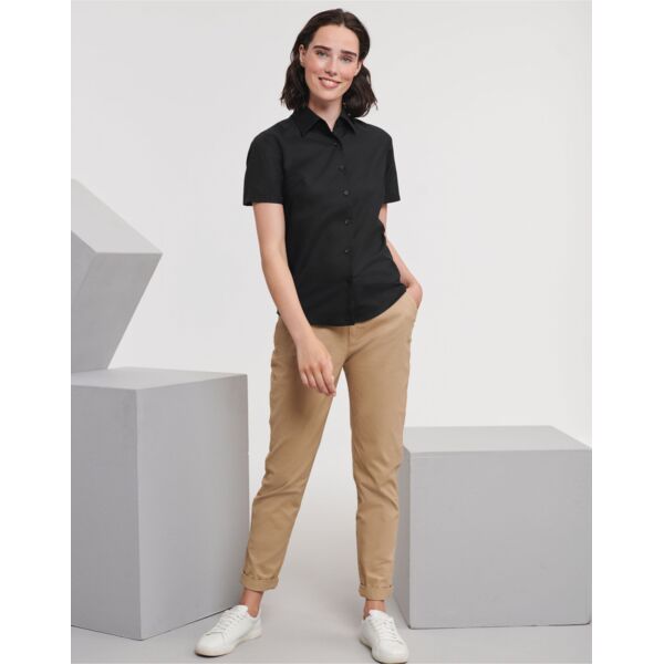Ladies' Short Sleeve Tailored Oxford Shirt Thumbnail