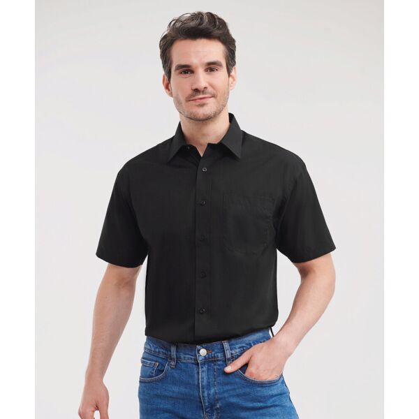Short sleeve polycotton easycare poplin shirt Thumbnail