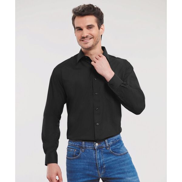 Long sleeve polycotton easycare poplin shirt Thumbnail