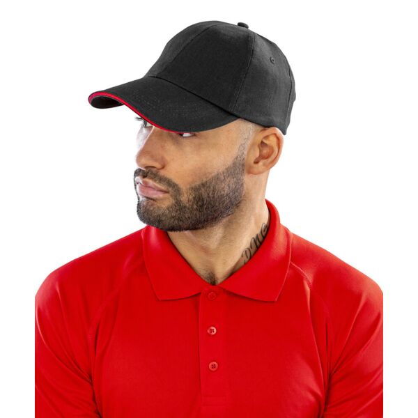 Brushed coton printers/embroiderers cap with sandwich peak Thumbnail