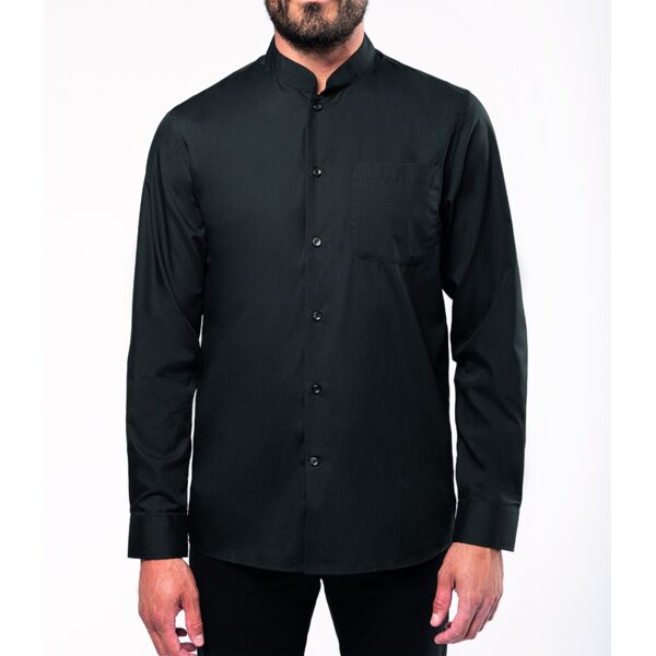 Kariban Long Sleeve Mandarin Collar Shirt Thumbnail