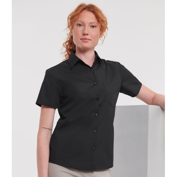 Russell Collection Ladies Short Sleeve Easy Care Poplin Shirt Thumbnail