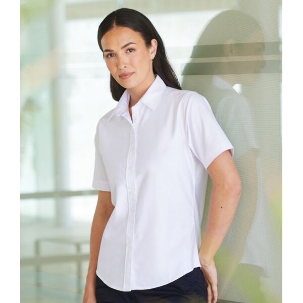 Henbury Ladies Short Sleeve Classic Oxford Shirt Thumbnail