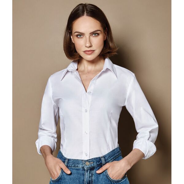 Kustom Kit Ladies Long Sleeve Tailored Workwear Oxford Shirt Thumbnail
