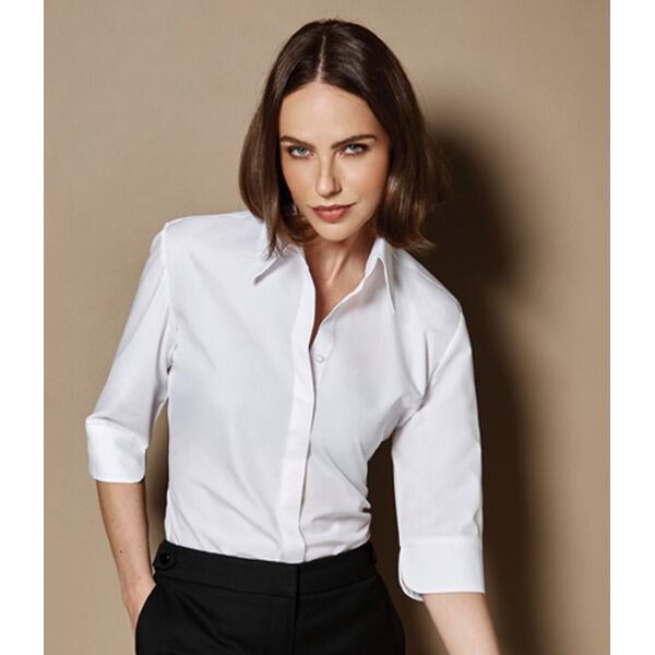 Kustom Kit Ladies 3/4 Sleeve Tailored Continental Shirt Thumbnail