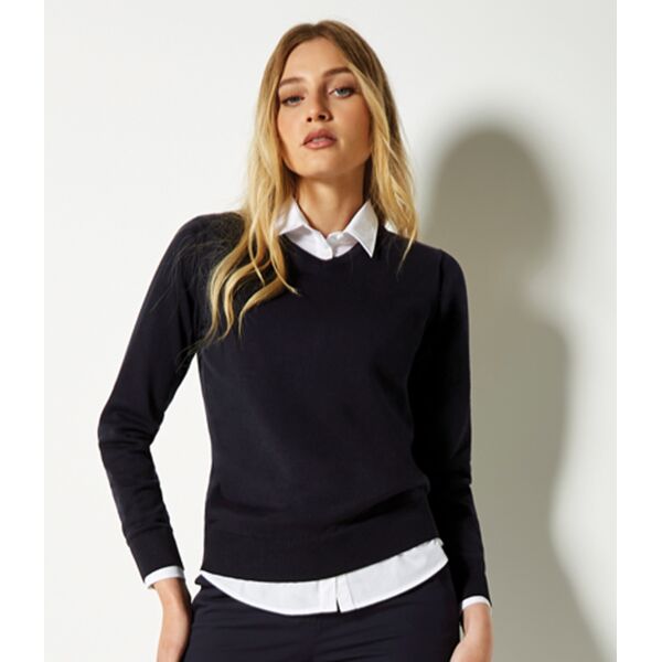 Kustom Kit Ladies Arundel Cotton Acrylic V Neck Sweater Thumbnail