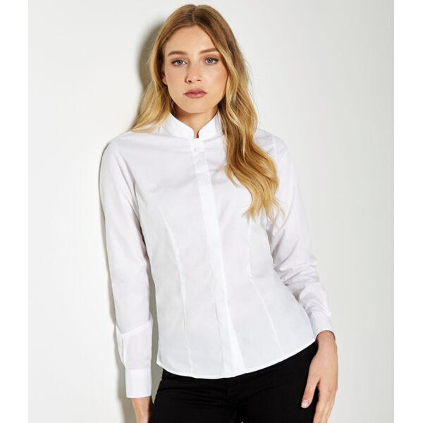 Kustom Kit Ladies Long Sleeve Tailored Mandarin Collar Shirt Thumbnail