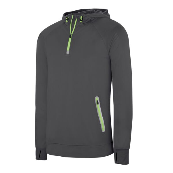 Proact Zip Neck Hooded Sweatshirt Thumbnail