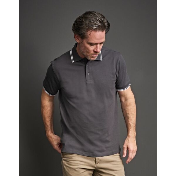 Men's Luxury Stripe Stretch Polo Thumbnail