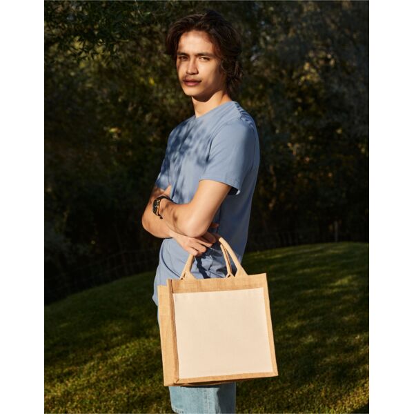 Cotton Pocket Jute Midi Tote Thumbnail