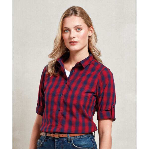 Women's Mulligan check cotton long sleeve shirt Thumbnail