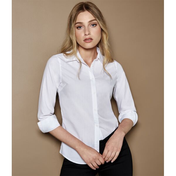 Kustom Kit Ladies Long Sleeve Tailored Poplin Shirt Thumbnail