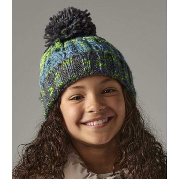 Beechfield Junior Corkscrew Pom Pom Beanie Thumbnail