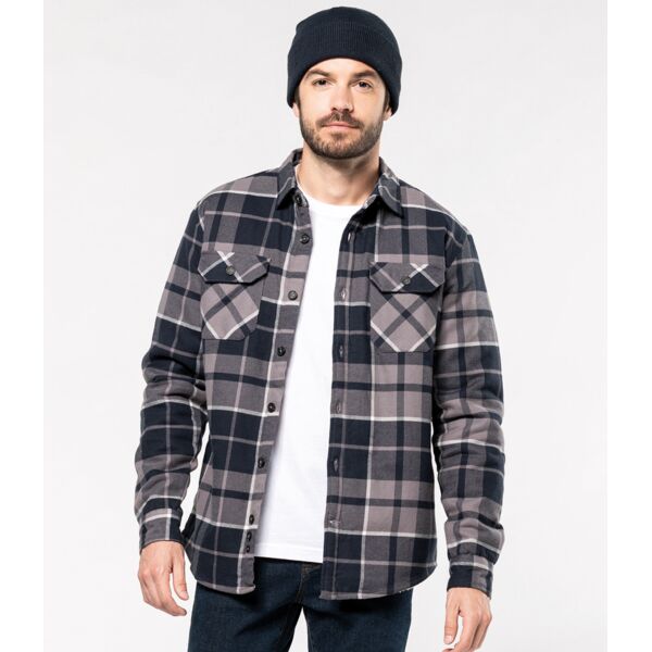 Kariban Sherpa Lined Checked Shirt Jacket Thumbnail