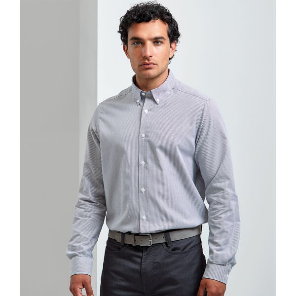 Premier Long Sleeve Striped Oxford Shirt Thumbnail