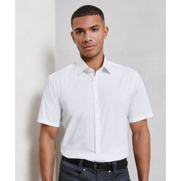 Stretch fit cotton poplin short sleeve shirt Thumbnail