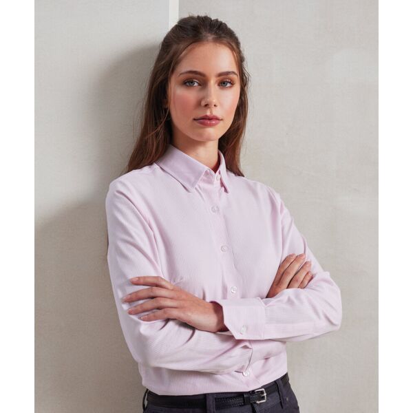 Women's cotton-rich Oxford stripes blouse Thumbnail