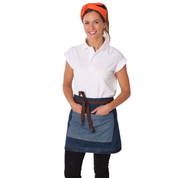 Denim Waist Apron with Contrasting Pocket Thumbnail