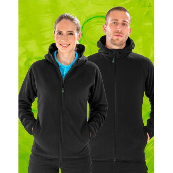 Recycled Unisex Hooded Microfleece Jacket Thumbnail