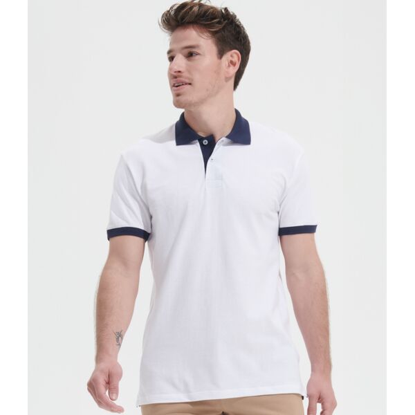 SOL'S Prince Contrast Cotton Piqué Polo Shirt Thumbnail